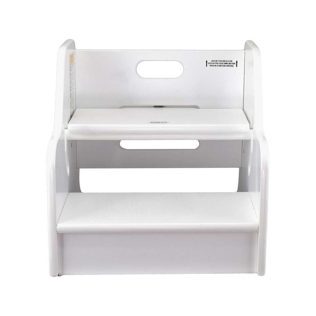 Little Partners Growing Adjustable Height Wooden Step Stool, White (Open Box) - VMInnovations