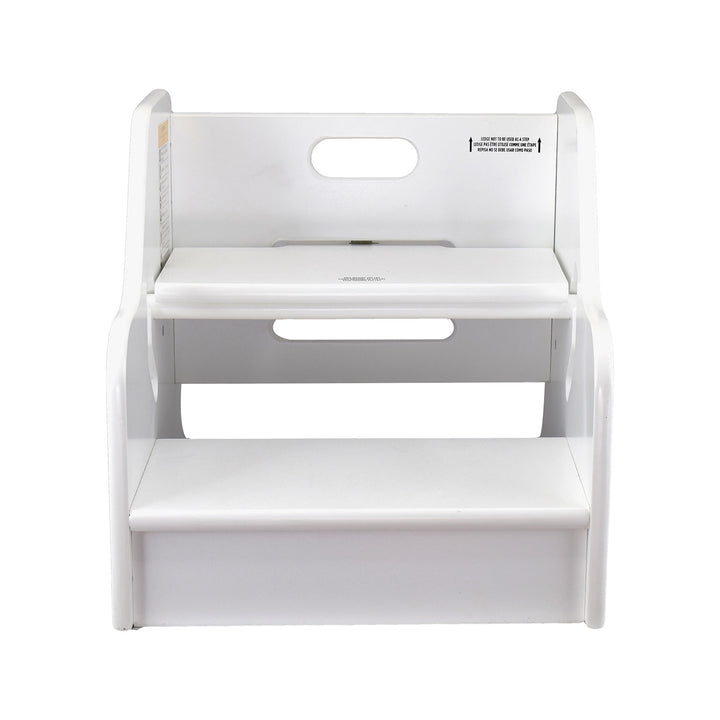 Little Partners Growing Adjustable Height Wooden Step Stool, White (Open Box) - VMInnovations