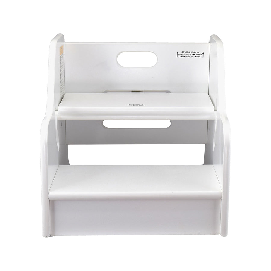 Little Partners Growing Adjustable Height Wooden Step Stool, White (Open Box) - VMInnovations