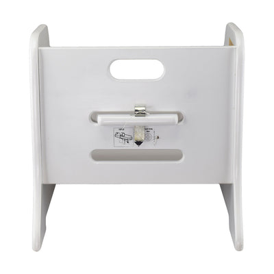 Little Partners Growing Adjustable Height Wooden Step Stool, White (Open Box) - VMInnovations