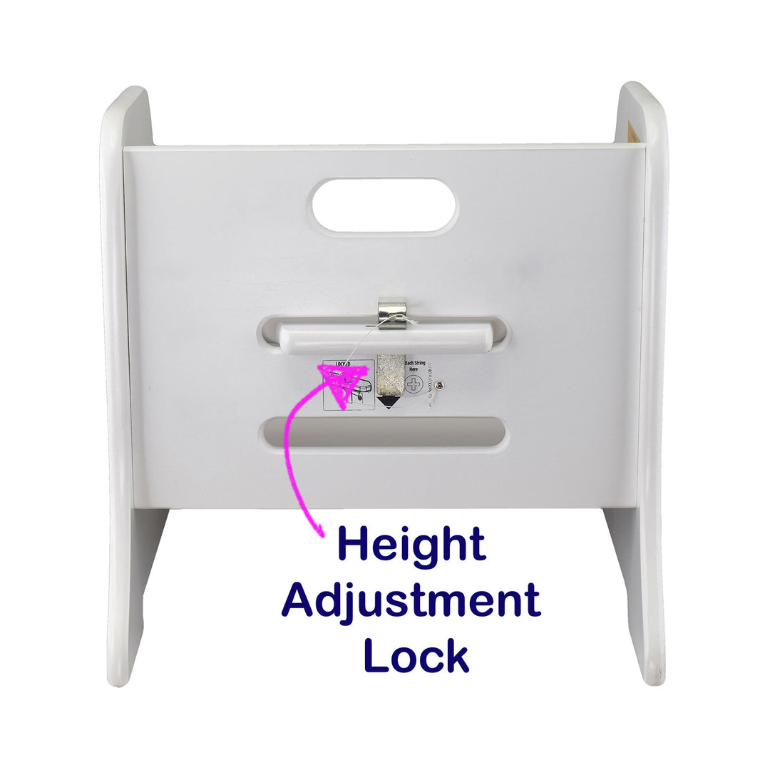 Little Partners Growing Adjustable Height Wooden Step Stool, White (Open Box) - VMInnovations