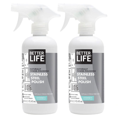 Better Life Stainless Steel Polish Spray, Lavender Chamomile, 16 Ounces (2 Pack)