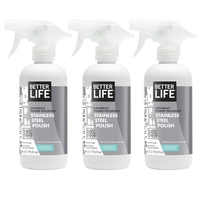 Better Life Stainless Steel Polish Spray, Lavender Chamomile, 16 Ounces (3 Pack)
