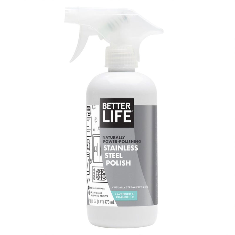 Better Life Stainless Steel Polish Spray, Lavender Chamomile, 16 Ounces (4 Pack)