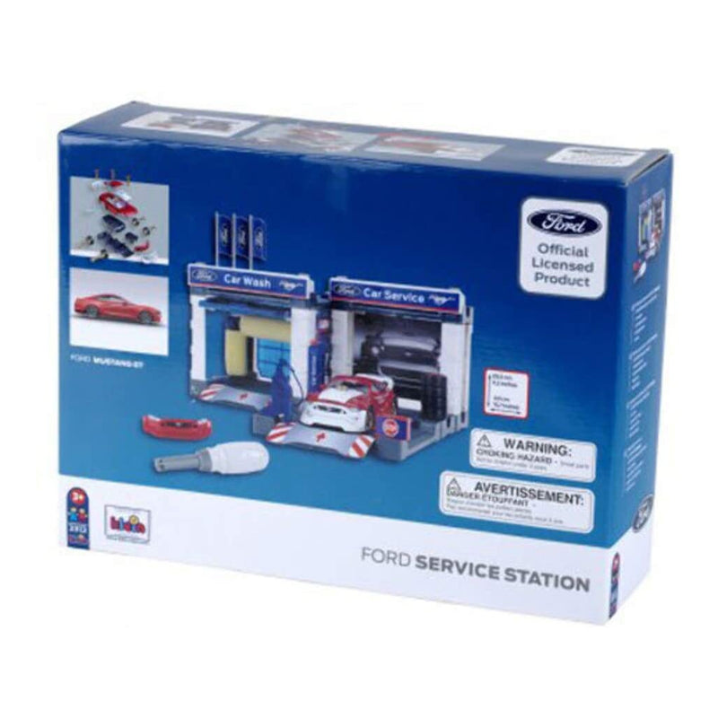 Theo Klein 2019 Ford Mustang Service Station Toy Playset with Functional Washing