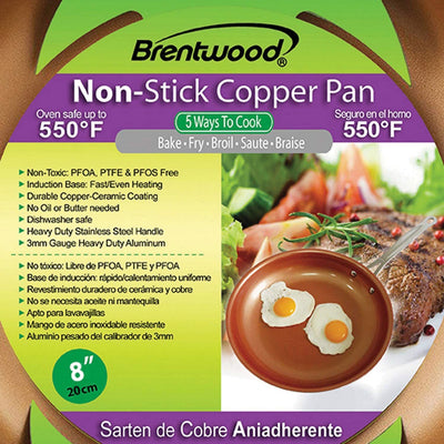 Brentwood BFP-320C 8 Inch Non Stick Induction Copper Ceramic Infused Frying Pan