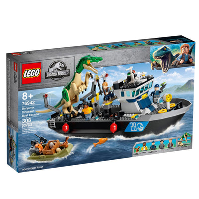 LEGO Jurassic World 76942 Baryonyx Dinosaur Boat Escape 308 Piece Building Kit