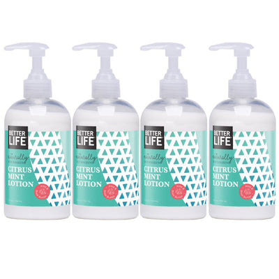 Better Life Natural Hand and Body Lotion w/Aloe, Citrus Mint, 12 Ounces (4 Pack)