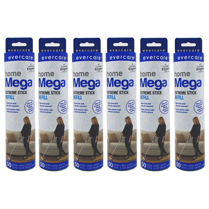 evercare Pet Mega Extreme Surface Coverage 50 Layer Lint Roller Refill (6 Pack)