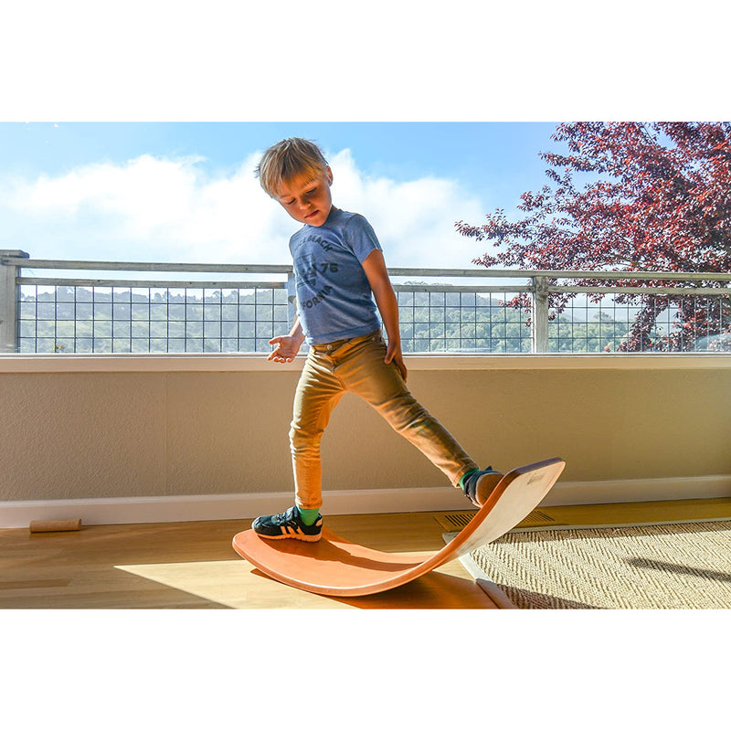 Kinderfeets Original Kinderboard Versatile Waldorf Wood Balance Board, Bamboo