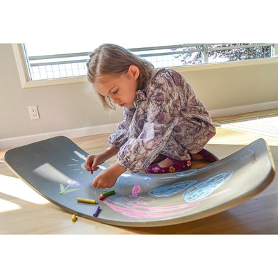 Kinderfeets Original Kinderboard Versatile Wood Balance Board, Chalkboard
