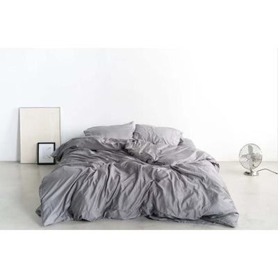 Miracle 500-Count Silver Sateen Cotton Duvet Cover Fits Full/Queen, Stone