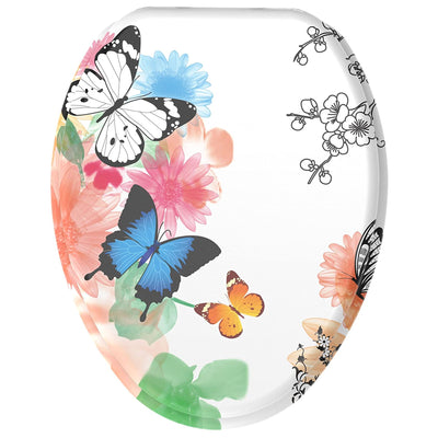 Sanilo 192 Elongated Soft Close Molded Wood Adjustable Toilet Seat, Butterfly