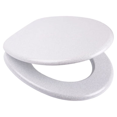 Sanilo 247 Round Soft Close Molded Wood Adjustable Toilet Seat, Glittering White