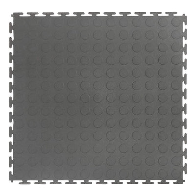 VersaTex 18 x 18 Inch Coin Top Garage Interlocking Floor Tiles, Gray (8 Pack)