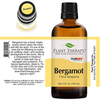 Plant Therapy Aromatherapy 100 mL Essential Oil, 3.3 Ounces, Bergamot (2 Pack)