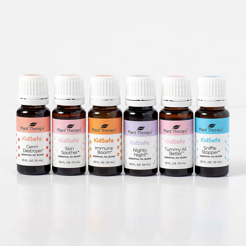 Plant Therapy 10 mL Essential Oil Blends, Set of 6, 1/3 Oz, KidSafe Wellness