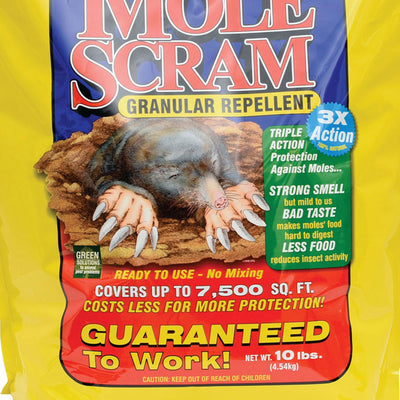 EPIC Mole Scram Outdoor Organic All Natural Granular Repellent, 10 Pound Bag