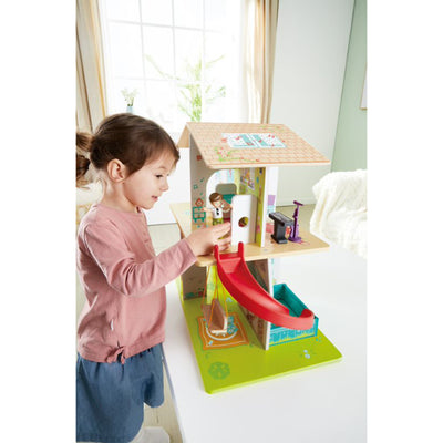 Hape E3411 Rock and Slide 8 Room Play House with Sound Effects for Kids Ages 3+