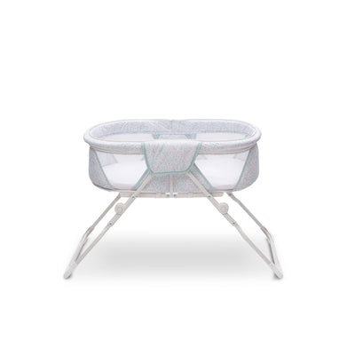 Delta Children EZ Fold Ultra Compact Travel Bassinet Baby Crib, Mirage White