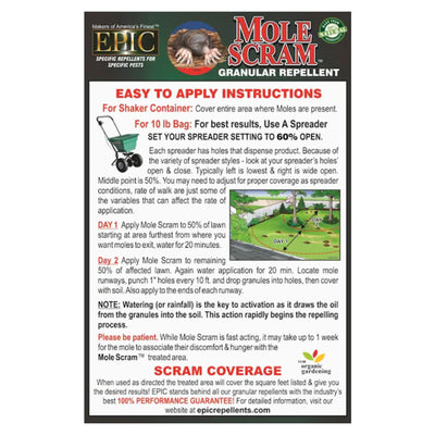 EPIC Mole Scram Outdoor All Natural Granular Animal Repellent, 4.5 Lb Container