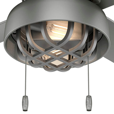 Hunter Fan Company Spring Mill 52 Inch Indoor Outdoor Ceiling Fan Light, Silver - VMInnovations