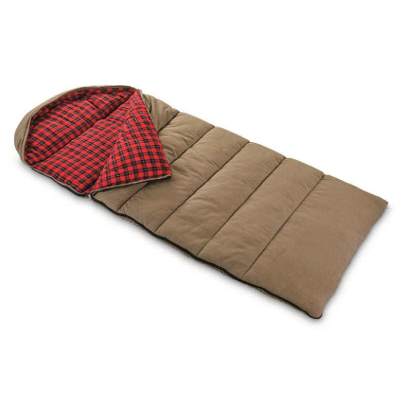 Guide Gear -30 Degree Cold Weather Flannel and Canvas Hunter Sleeping Bag, Plaid