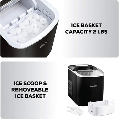 Igloo Portable Countertop Ice Maker Machine, 26 Pound Per Day Capacity, Black