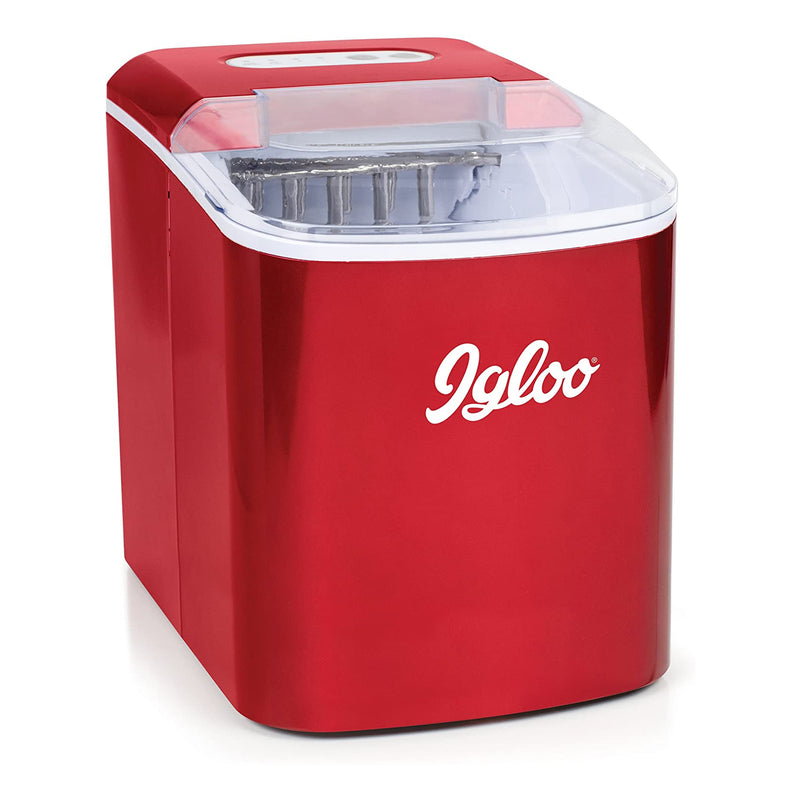 Igloo Countertop Ice Maker Machine, 26lb Per Day Capacity, Red (For Parts)