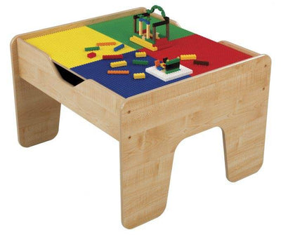 KidKraft 2-in-1 Activity Play Table with Plastic Building Block Board Multicolor