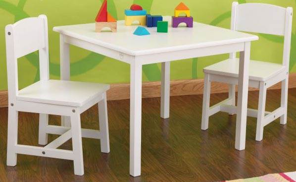 KidKraft Aspen White Wood Kids Table & Two Chair Set