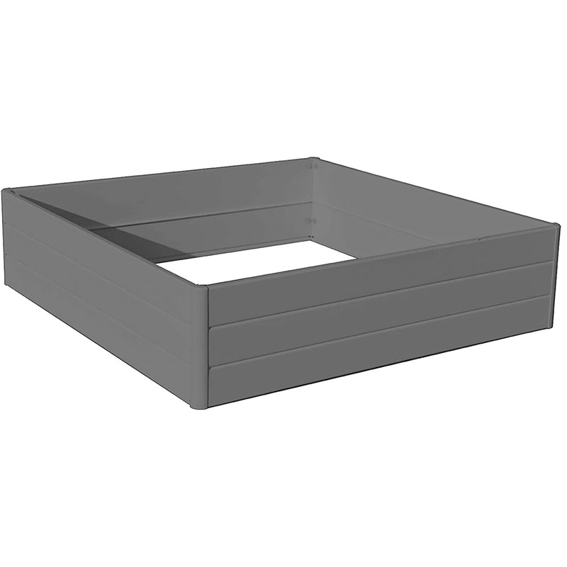 NuVue 44 In Square Extra Tall Raised PVC Garden Planter Deck Box, Gray (11 Pack)