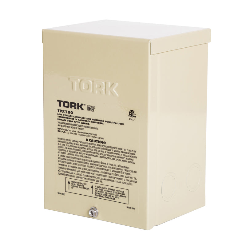 Tork TPX100 Low Voltage 100 Watt Safety Transformer for Indoor Outdoor Pool