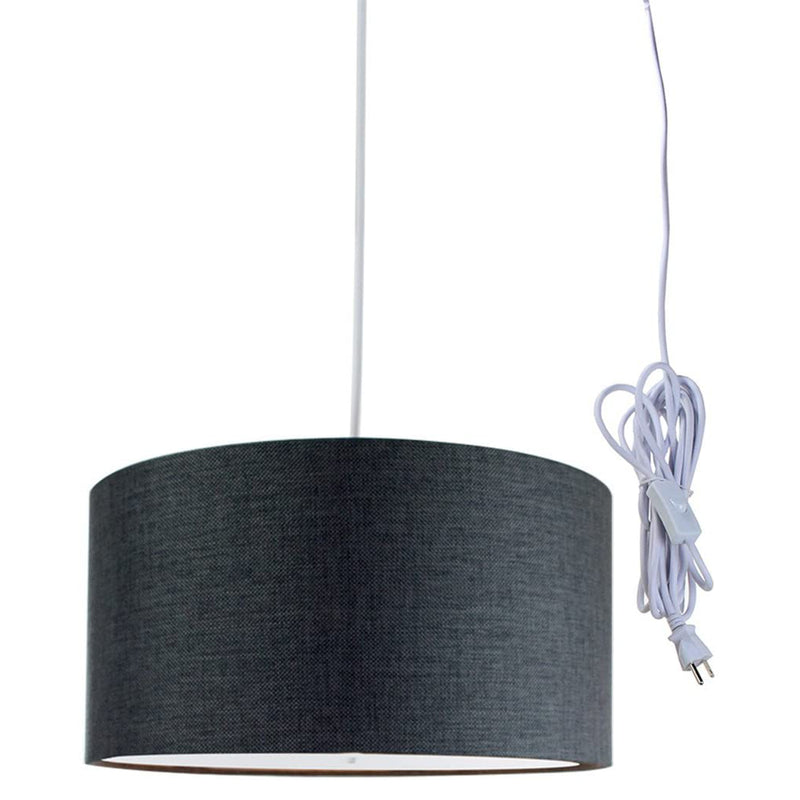 Home Concept 2 Light 16" Swag Hanging Drum Pendant with Diffuser, Granite Gray