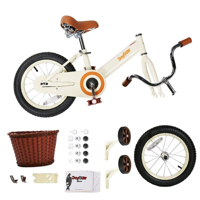 Joystar Vintage 14 Inch Ages 3-6 Kids Training Wheel Bike with Basket (Open Box) - VMInnovations