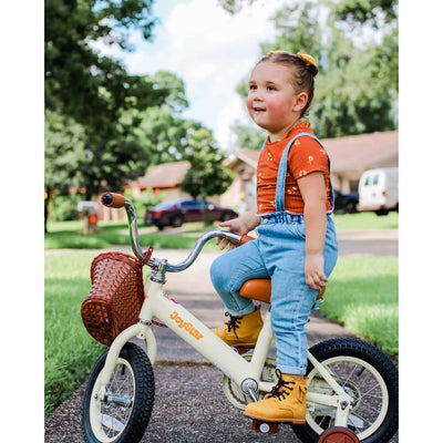 Joystar Vintage 14 Inch Ages 3-6 Kids Training Wheel Bike with Basket (Open Box) - VMInnovations