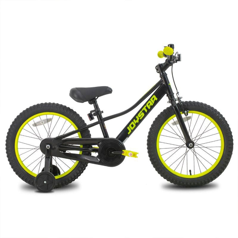 JOYSTAR NEO BMX Kids Bike for Boys Ages 4-7 with Training Wheels, 18", Black