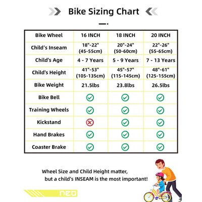 JOYSTAR NEO BMX Kids Bike for Boys Ages 4-7 with Training Wheels, 18", Black