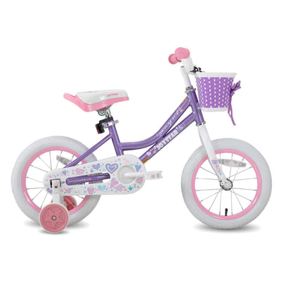 JOYSTAR Angel Kids Bike for Girls Ages 3-5 w/ Training Wheels, 14 Inch, Purple