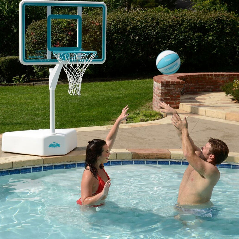 Dunn-Rite Splash and Shoot Regulation Poolside Fillable Basketball Hoop, Clear
