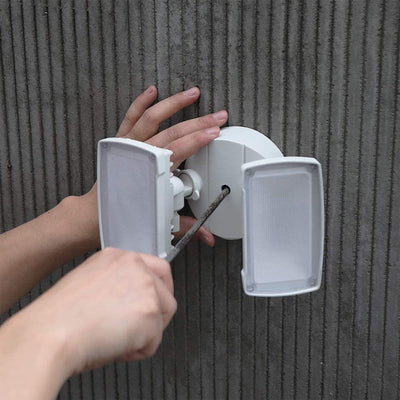 Lutec Outdoor Dual Head Floodlight Home Security Motion Sensor Light, White