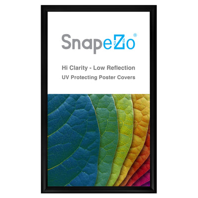 SnapeZo Aluminum Metal Front Loading Snap Poster Frame, Black, 14 x 24 Inches
