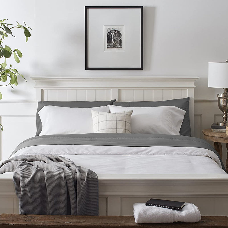 Grund Savannah Collection Organic Cotton Soft Bed Sheets Set, King, Slate Gray