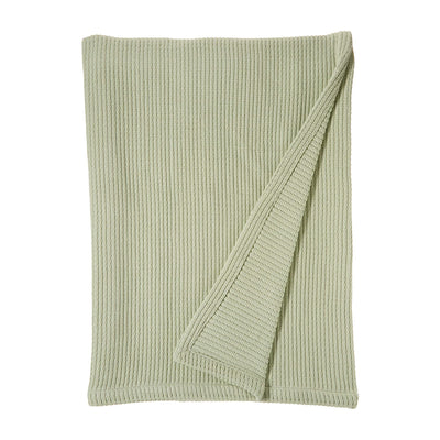Grund Sea Pines 100 Percent Organic Soft Woven Knit Cotton Throw Blanket, Sage