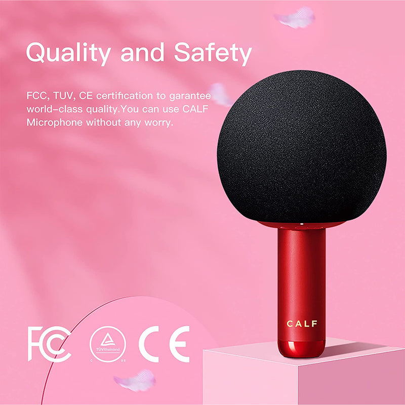 CALF Q5 Bluetooth Wireless Portable Handheld Karaoke Microphone & Speaker, Black