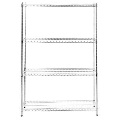IRIS USA Heavy Duty Adjustable 4 Shelf Wire Organization & Storage Unit, Silver