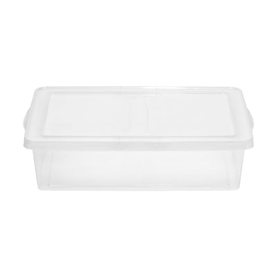IRIS USA 26 Quart Clear Plastic Snap Top Box Tote Bin Storage Container, 3 Pack