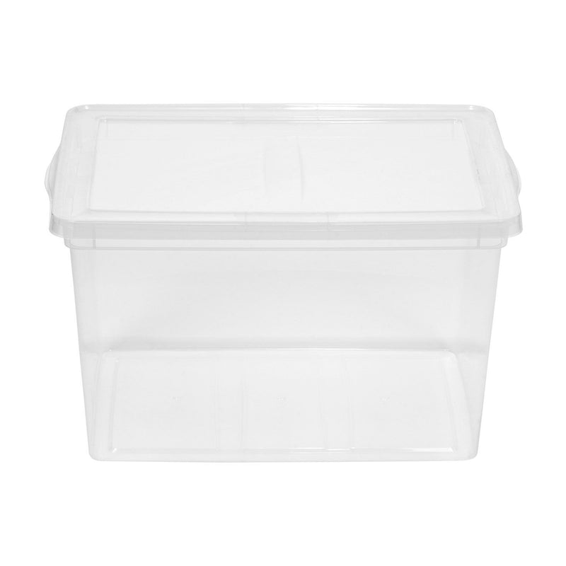 IRIS USA 65 Quart Snap Top Stackable Clear Plastic Storage Box Container, 4 Pack