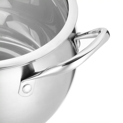 Hamilton Beach 7 Quart Stainless Steel Dutch Oven Pot with Glass Lid, Silver