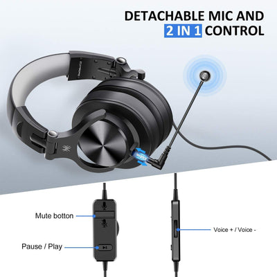 OneOdio A71D Computer Gaming Wired Over Ear Headset with Detachable Microphone